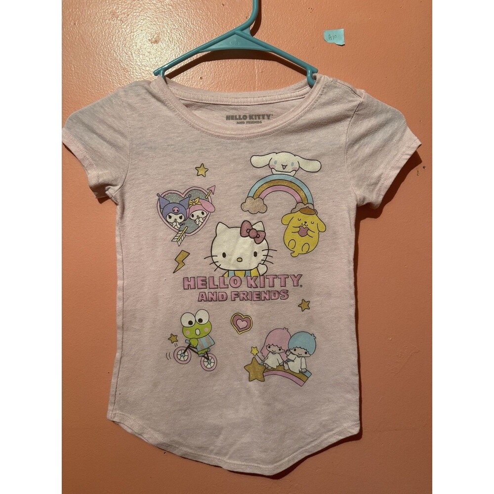 3/$15 Sanrio Kids TShirt S Small Light Pink Short Sleeve Shirt Little Twin Stars